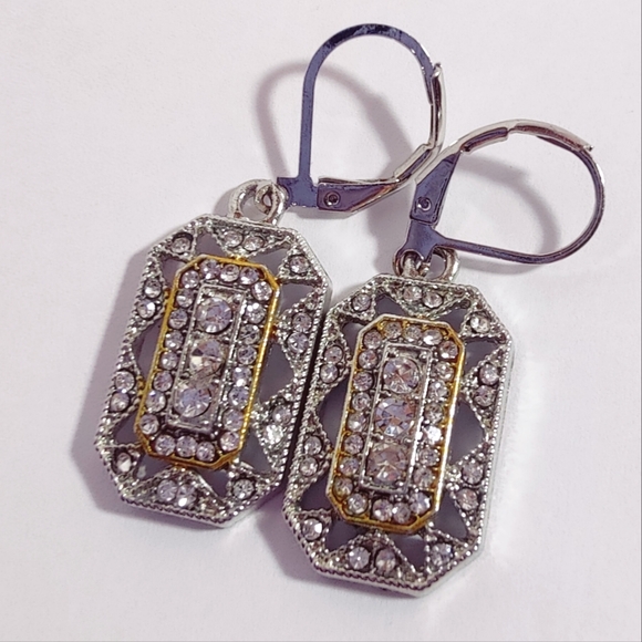 unknown Jewelry - Art Deco geometric octagon drop earrings